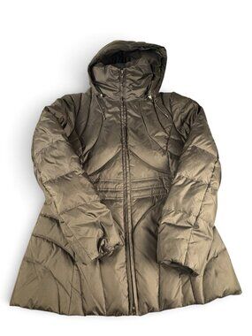 Kenneth Cole Reaction Women’s M Black Hooded Puffer Coat Full Zip Winter Jacket